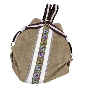 Vintage Inspired NWOT‎ Embroidered Tan Backpack